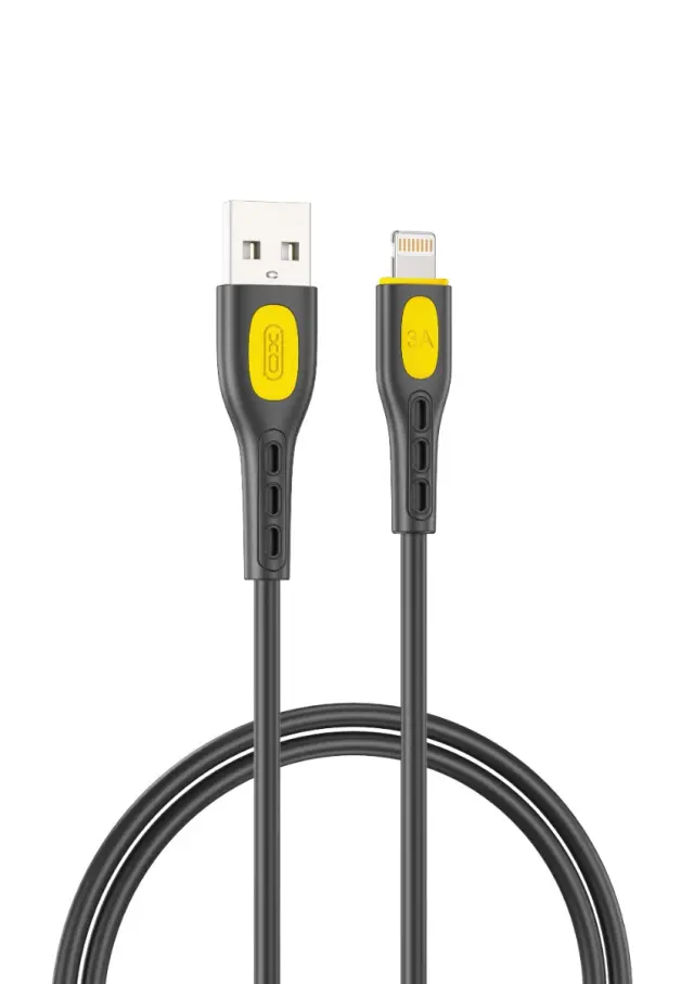 XO NB280 Καλώδιο Δεδομένων Lightning 1M 3A Μαύρο 16.005.0341