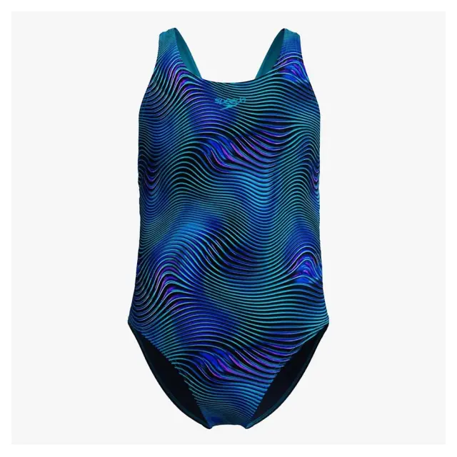 Speedo Girl's Print Leaderback Swimsuit Μπλε 812377002 (Speedo)