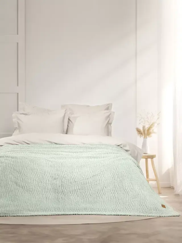 Κουβέρτα 220x240 Υπέρδιπλη 240gsm Fleece Nima Serenus 100% Πολυέστερ- Mint