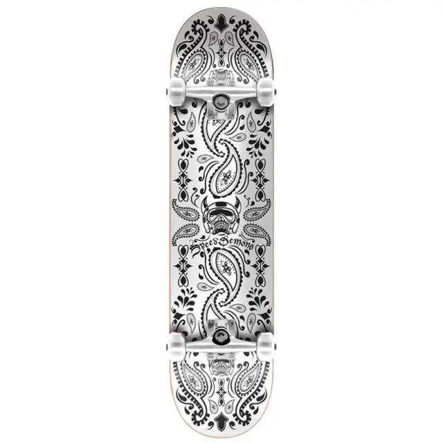 Speed Demons Bandana Complete Skateboard 8.0″ - Black/White