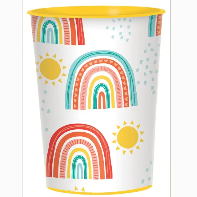 Ποτήρια χαρτ. 250ml Retro Rainbow /8 τεμ