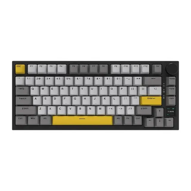 Ajazz Gaming Keyboard AK820 Pro RGB Gift Switch Black / Gray / Yellow (AK820PRO-G-BGY)