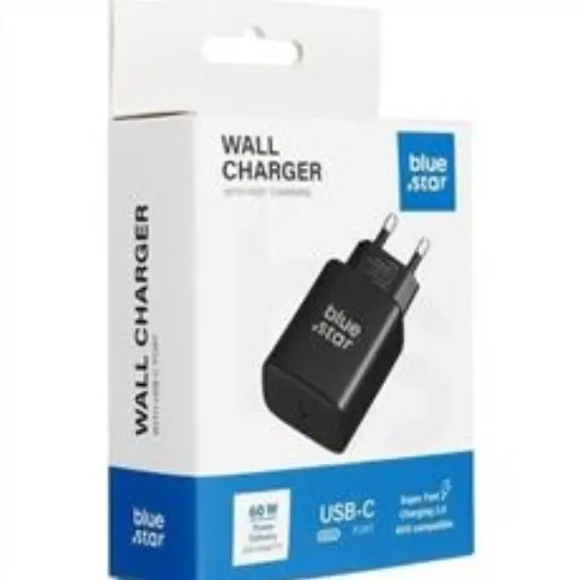 Φορτιστής τοίχου Phone charger Blue Star USB C AVS3A TFB--60W black