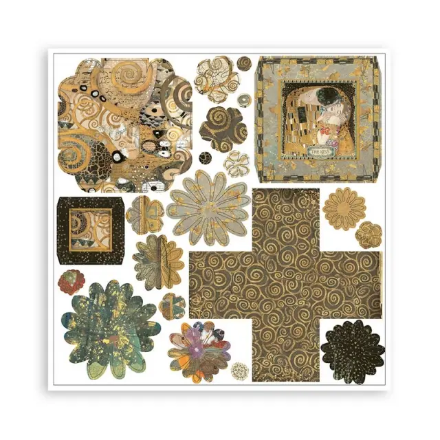 Κιτ δημιουργίας κουτιού 3D Exploding Box Stamperia, Klimt 2