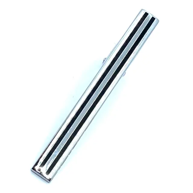 Ασημί Μαύρο Κλιπ Γραβάτας 5,5 cm με Σμάλτο – LGTC/5.5-23 3