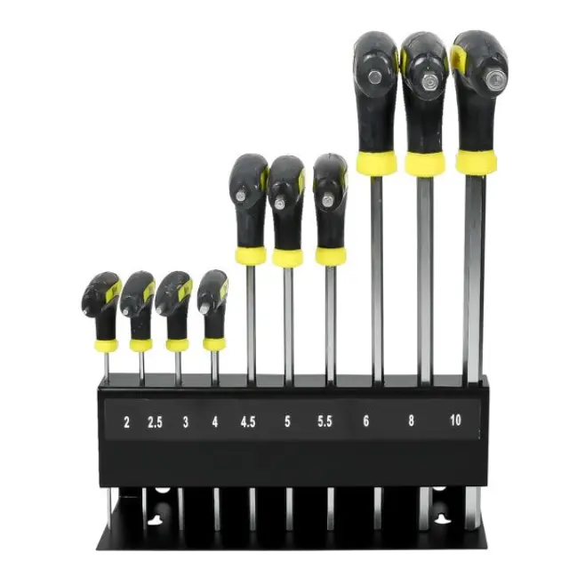Hex key 10 pieces standard Cr-V