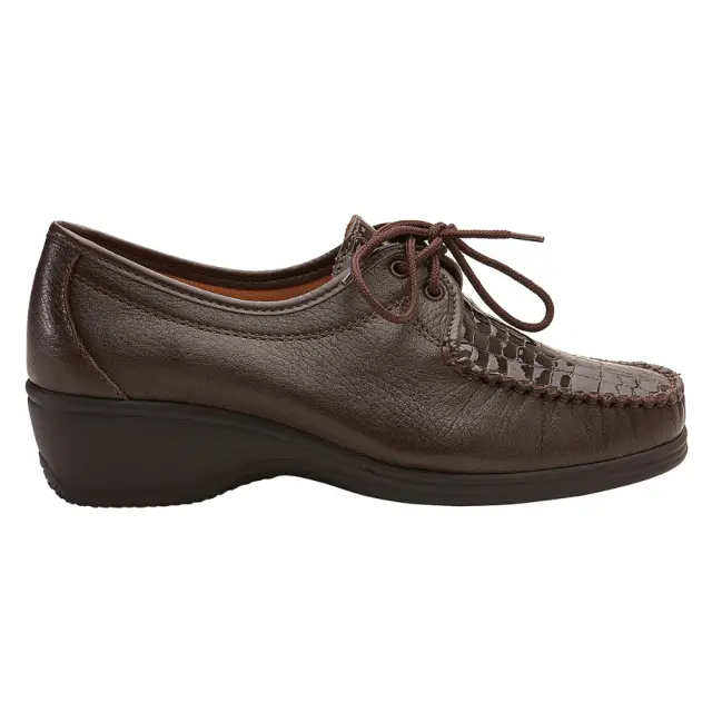 Toscana Δετά-Oxfords Γυναικείο δέρμα/δέρμα λουστρίνι Καφέ TOS/2366 T.MORO