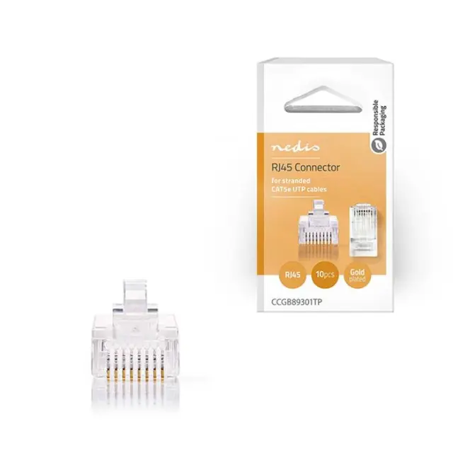 Bύσμα 8x8, RJ45 για UTP CAT5e, 10τμχ.
