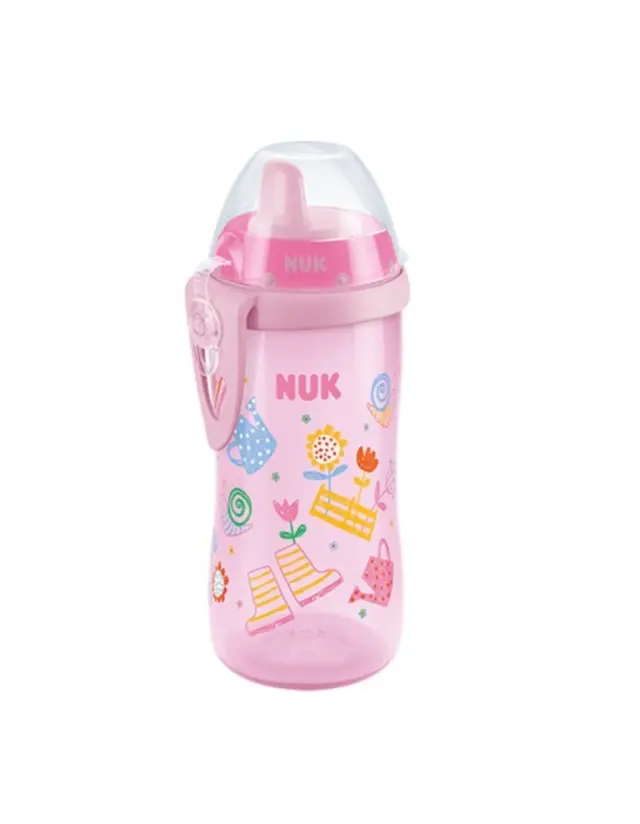 NUK Παγουράκι Kiddy Cup 300 ml με ρύγχος Pink Garden για 12m+