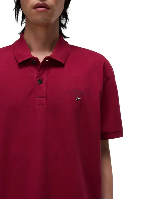 Napapijri - Ανδρική Μπλούζα Κοντομάνικη Polo Elbas Regular Fit NP0A4GB4-R1E Μπορντό - M 2