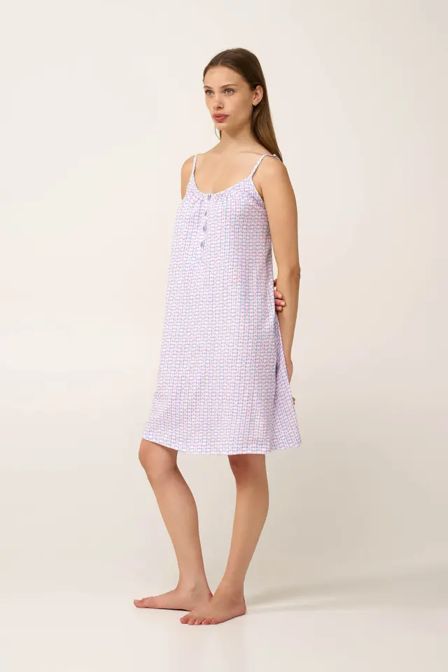 Βαμβακερό Νυχτικό με Τιράντες Vamp 24246 BLUE KENTUCKY 2