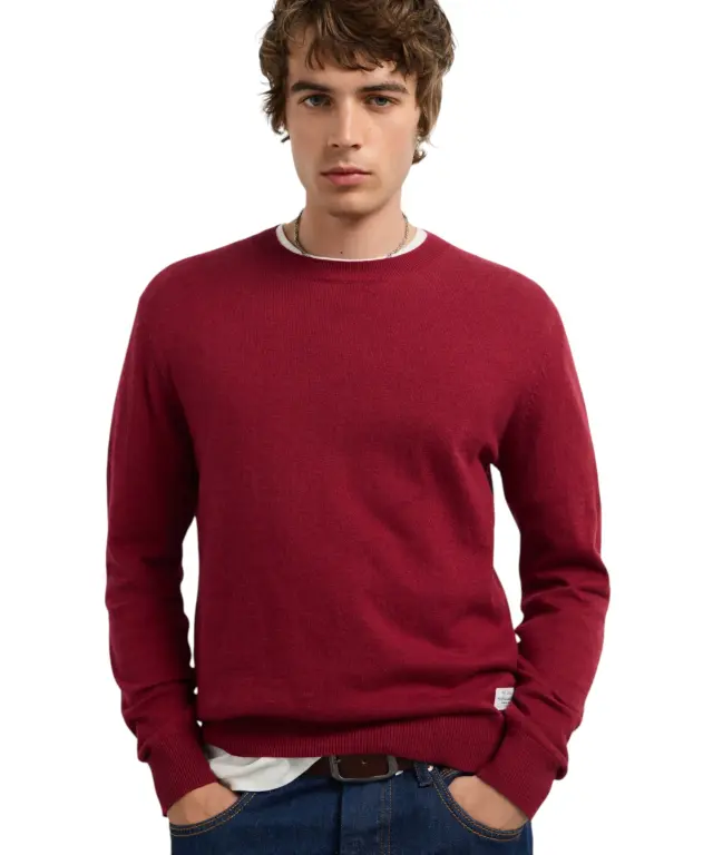 Pepe Jeans - Ανδρικό Πλεκτό Πουλόβερ Andre PM7000106-293 Κόκκινο Σκούρο 2