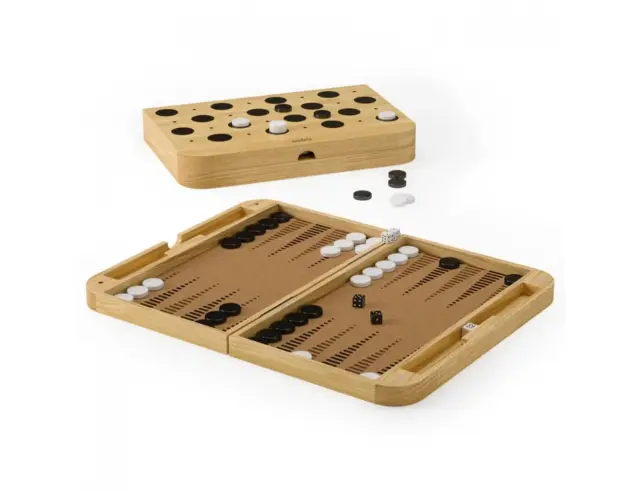 Ξύλινο επιτραπέζιο παιχνίδι 2 σε 1 Blitz Backgammon Umbra με τάβλι, ντάμα και διαστάσεις 48x37x2.5cm1022695-390 2