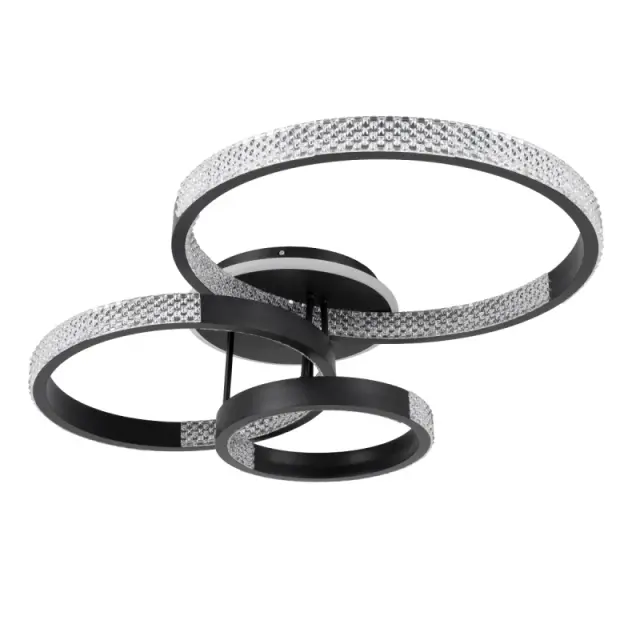 DIAMOND LED Φωτιστικό Οροφής 100W CCT με Χειριστήριο Μαύρο Ματ KLV-101-0226 3
