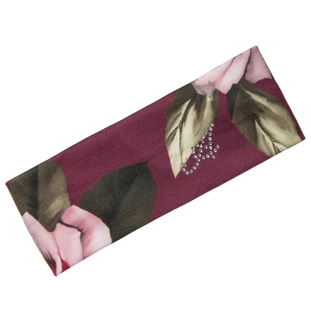 Κορδέλα μαλλιών με floral print και στρας