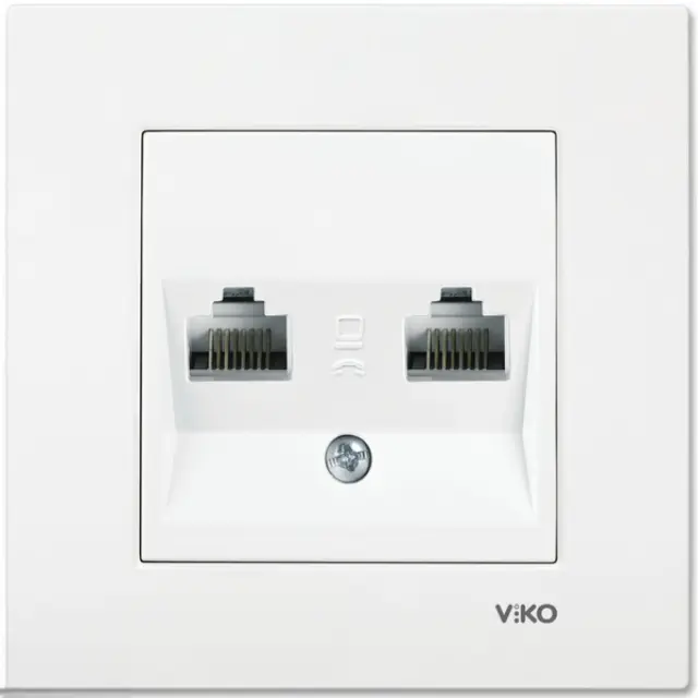 Karre White Two Gang Data Socket (2xCAT5)
