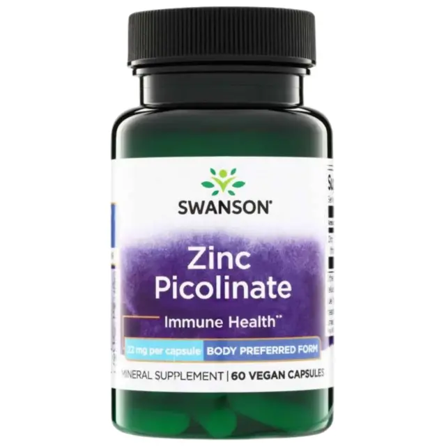 Swanson Zinc Picolinate - Body Preferred Form 22mg 60 Capsules (087614111131)
