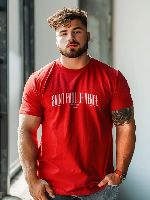T-shirt Noshame® κόκκινο με τύπωμα - P122448 - 3XL