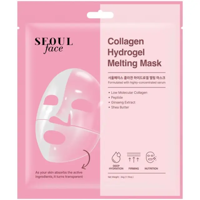 Dermal Seoul Face Gollagen Hydrogel Melting Mask Μάσκα Προσώπου για Θρέψη & Ενυδάτωση, 1τεμ