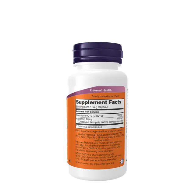 Now Foods CoQ10 100 mg with Hawthorn Berry Vegetarian 90 Veg Capsules 2