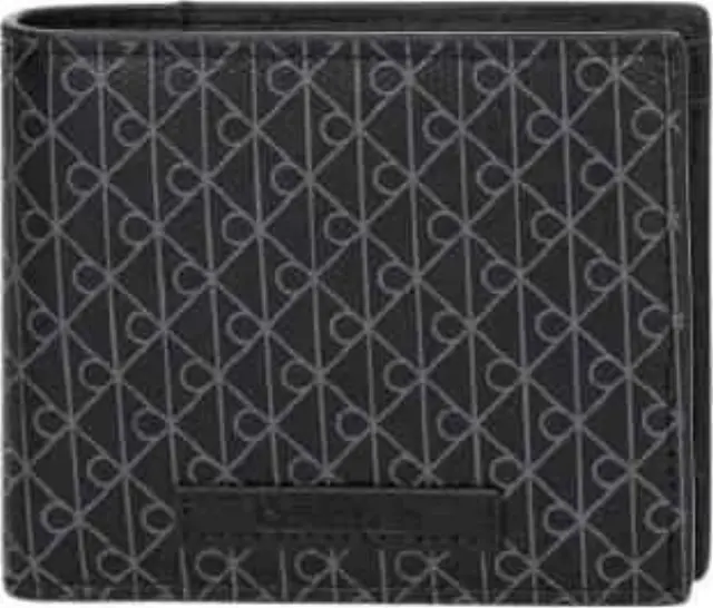 Calvin Klein Ανδρικό Μεσαίο Πορτοφόλι Coated EW Bifold w/ COIN Μαύρο