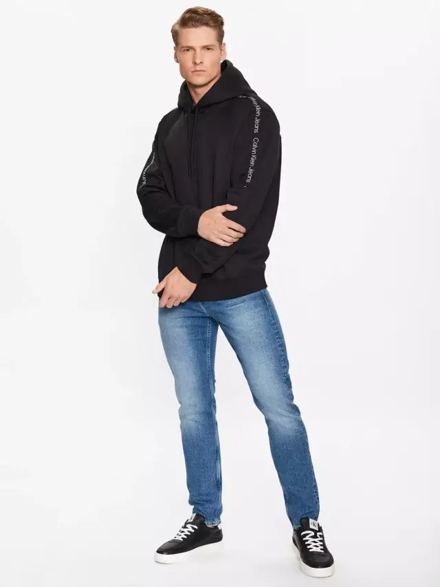 Calvin Klein - Ανδρικό Φούτερ Με Κουκούλα και Τσέπες J30J323429-BEH Μαύρο 2