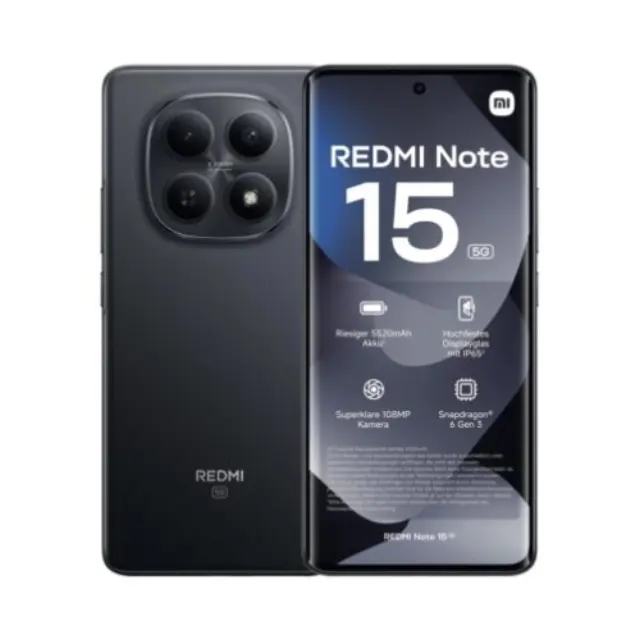 Xiaomi Redmi Note 15 5G 512GB (12GB Ram) Dual-Sim Midnight Black EU