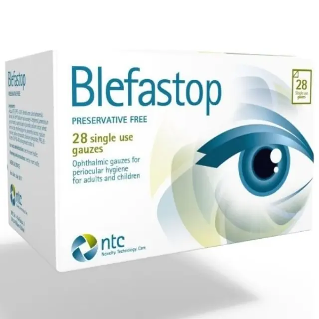 NTC Pharma Blefastop-Οφθαλμικές Γάζες για την Υγιεινή των Βλεφάρων, 28 Τμχ