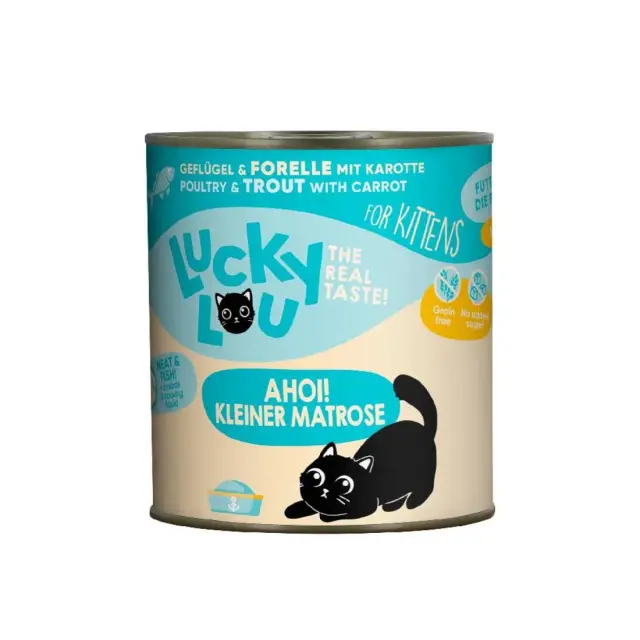 Lucky Lou LifeStage Kitten Πουλερικά & Πέστροφα (με Καρότο) 800gr