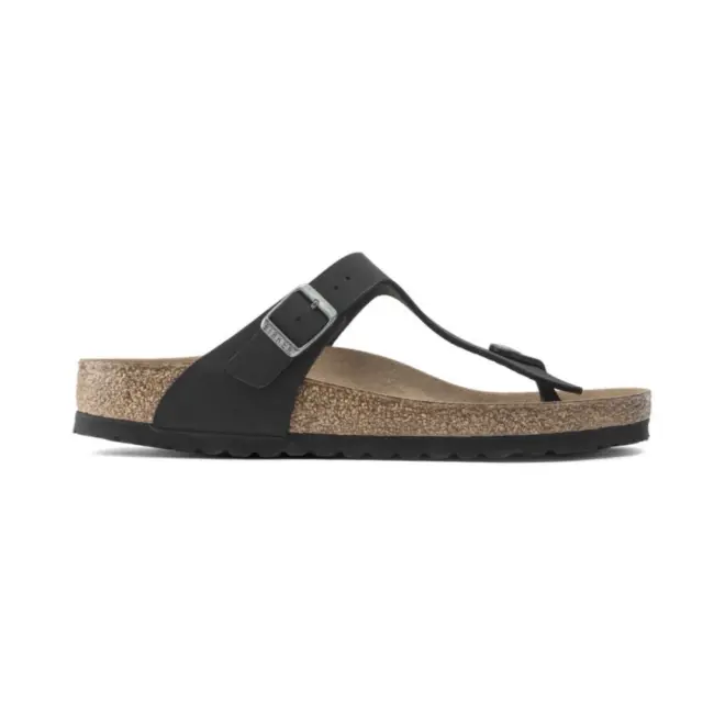 Birkenstock Σαγιονάρες Unisex Birkibuck(ανθεκτικό υλικό της Birkenstock-επιτρέπει την επαφή με το νερό) Μαύρο BIR/GIZEH VEGAN 1020013 BLACK
