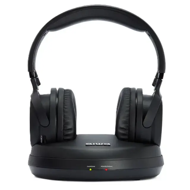 Aiwa WHF-880 Ασύρματα RF Ακουστικά Τηλεόρασης Over Ear με Βάση Φόρτισης Μαύρα