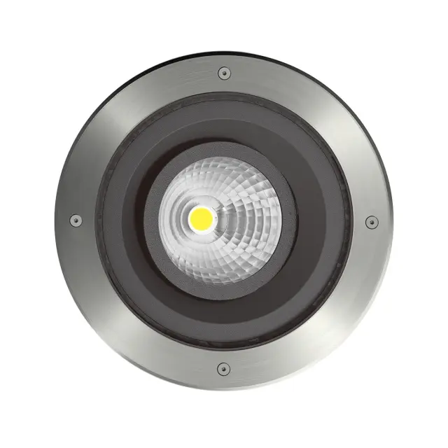 Moom Χωνευτό Φωτιστικό Δαπέδου LED 20W 3000K Ø22cm IP67 Νίκελ Ματ Dimmable Nickel