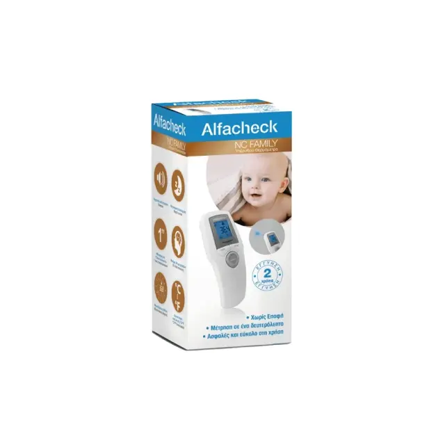 Alfacheck NC Family No Contact Thermometer, Υπέρυθρο Ψηφιακό Θερμόμετρο Μετώπου, 1τεμ