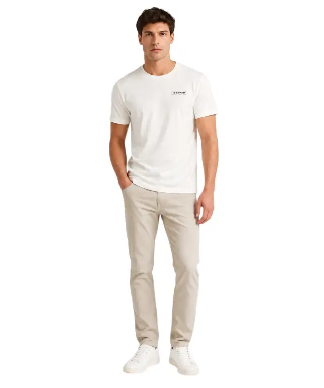 Lotto - Ανδρικό Κοντομάνικο Αθλητικό T-Shirt 466013-WHITE Λευκό - XL