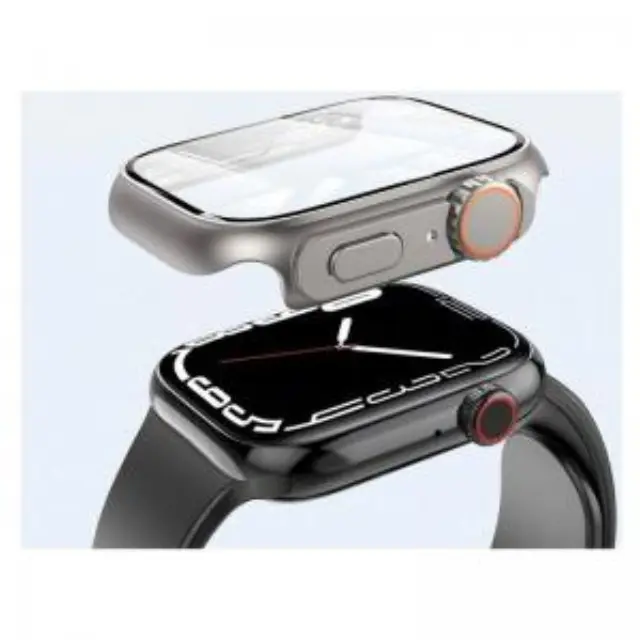 Θήκη Glass & PC inos Apple Watch 7/ 8/ 9 45mm Upgrade to Ultra Ασημί N62778 3