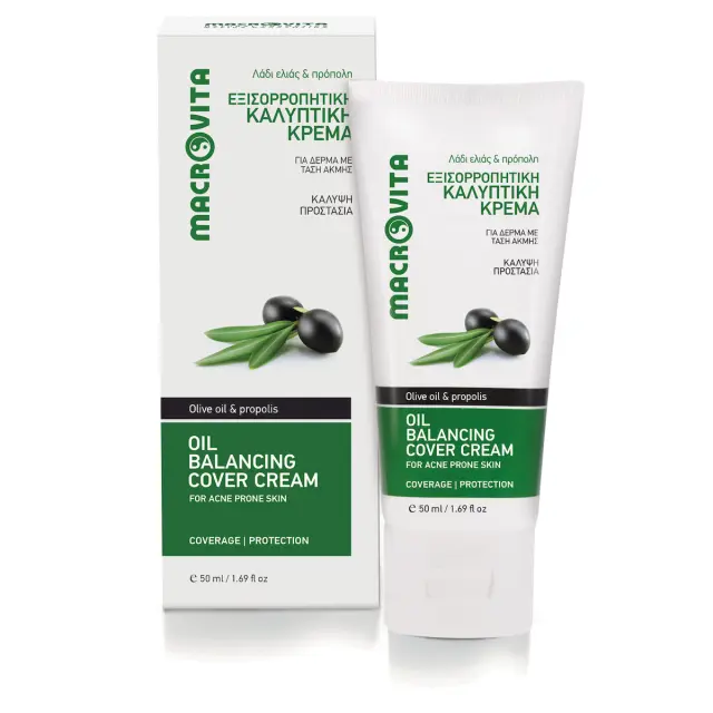 Macrovita Olive Oil &Propolis Εξισορροπητική Kαλυπτική Kρέμα Ματ 50ml