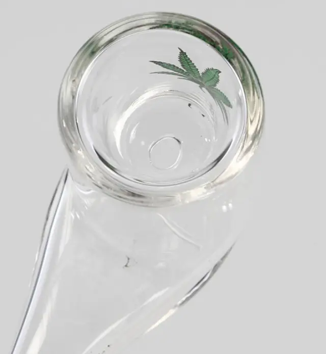 Πίπα Γυάλινη Pipe Hemp με Ισιο Επιστόμιο - 10cm 2