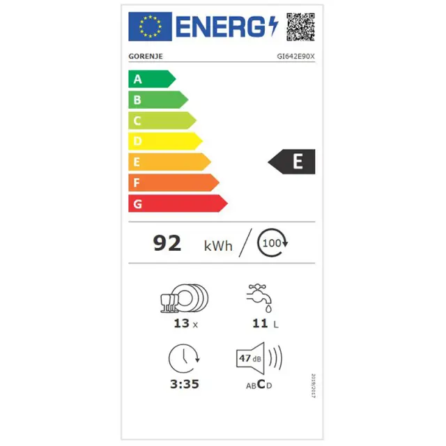 Gorenje Εντοιχιζόμενο Πλυντήριο Πιάτων για 13 Σερβίτσια Π59.8xY81.6εκ. GI642E90X 2