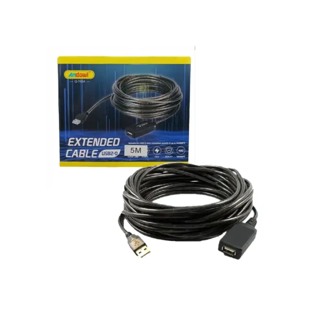 ΕΠΕΚΤΑΣΗ ΚΑΛΩΔΙΟΥ USB 2.0 5m ANDOWL Q-T05A 2