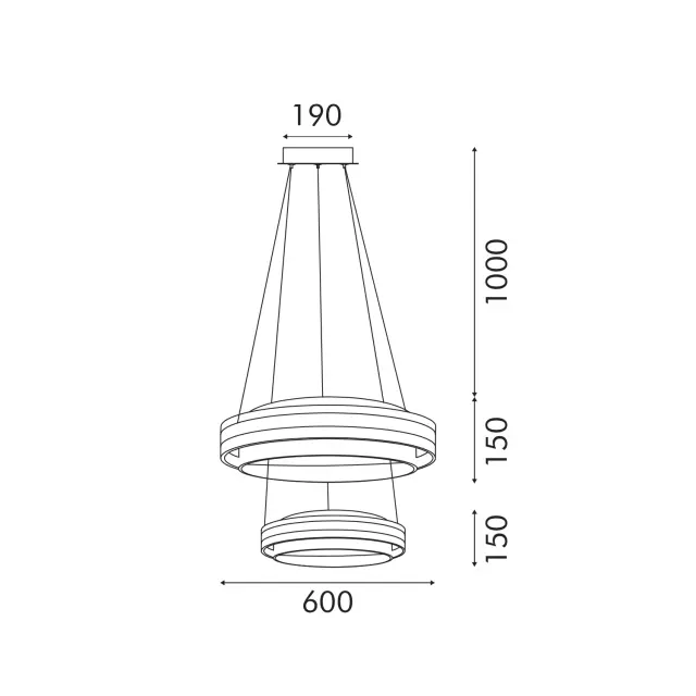 ΚΡΕΜΑΣΤΟ ΦΩΤΙΣΤΙΚΟ ACA HM25144R ΧΡΥΣΟ LED 70W 2700K-3000K-4000K IP20 D60+D40XH120CM / HM25144R 3