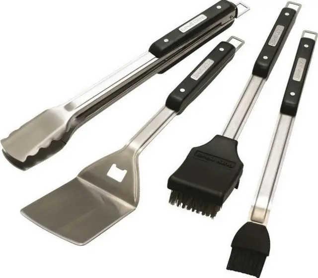 Σετ 4τμχ Inox (Σπάτουλα-Λαβίδα-Πινέλο-Βούρτσα) - Broil King 2