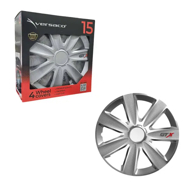 Versaco Σετ Τάσια Αυτοκινήτου 4τμχ 15" Ασημί - Wheel Covers 102673