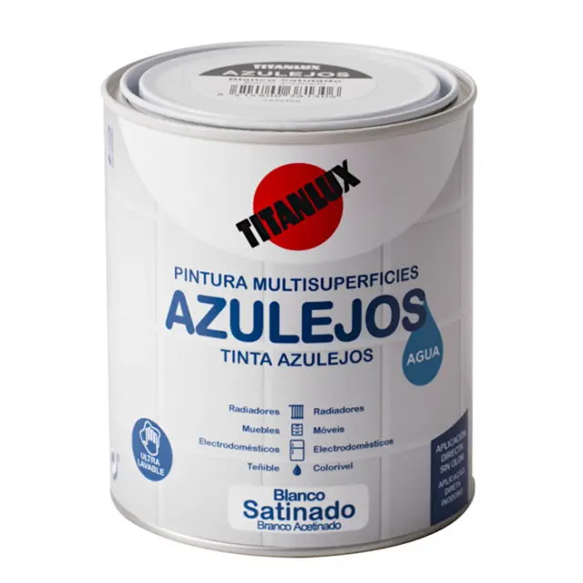 Σμάλτο Νερού Για Πλακάκια TITAN AZULEJOS AGUA BLANCO SATINADO 750ml