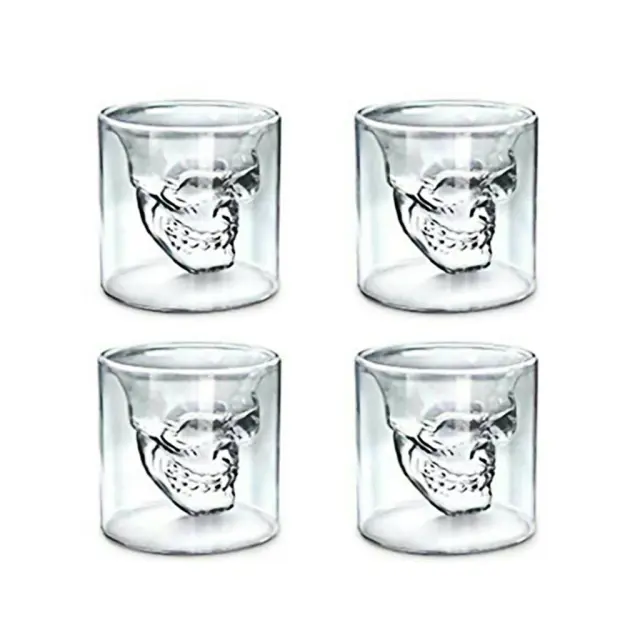 Σφηνοπότηρα σετ 4 τμχ Skull Shot Glasses 25ml 15872