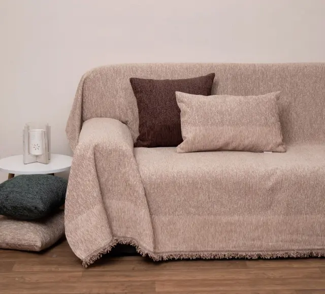 Ριχτάρι Πολυθρόνας 180Χ180 Viopros 2213 Μπεζ 100% Chenille
