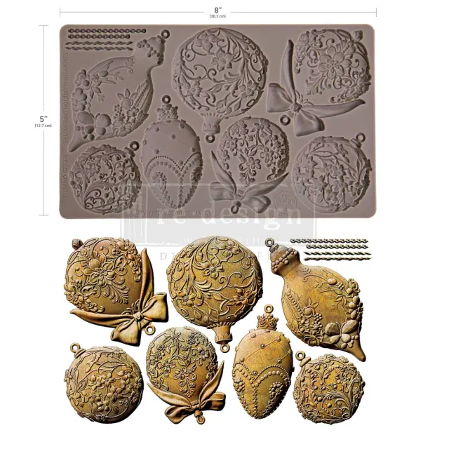 Καλούπι Redesign Prima Marketing 13x20cm, Shimmering Holiday Ornaments