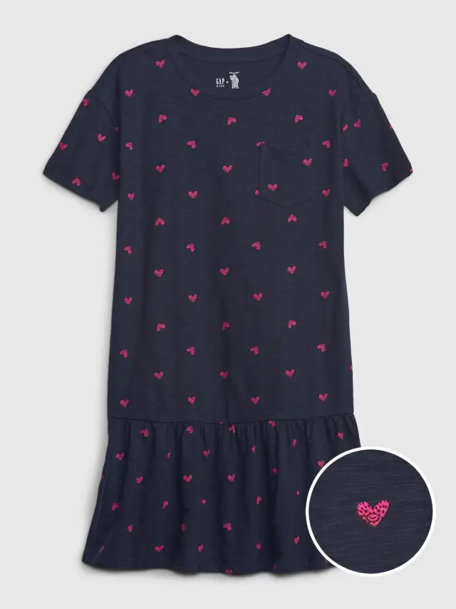 Ροζ Gap × Frank Ape Παιδικό Tiered Φόρεμα pink hearts