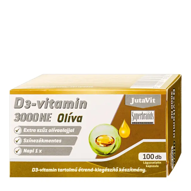 JutaVit Vitamin D3 3000 IU (Olive) 100 Softgels
