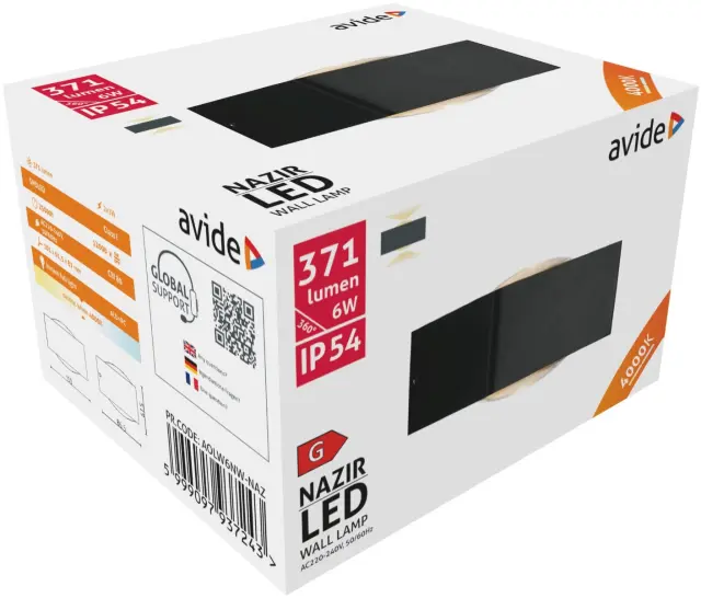 Avide Εξωτερικό Φωτιστικό Τοίχου Nazir LED 6W Λευκό 4000K IP54 15.001.0826 3