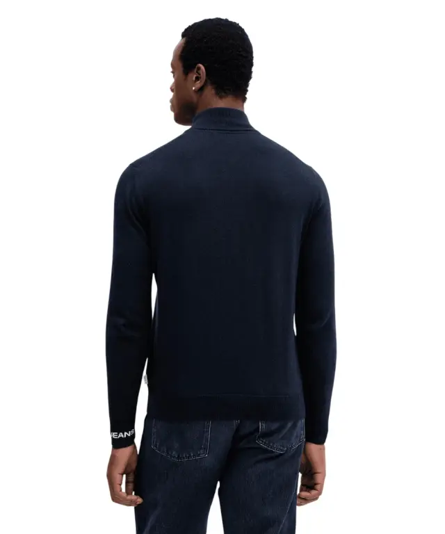 Pepe Jeans - Ανδρικό Πουλόβερ Mock Ipper Slim Fit PM7000012-594 Μπλε Σκούρο 3